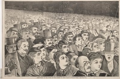 Vuurwerk op de avond van de vierde juli, 1868 door Winslow Homer