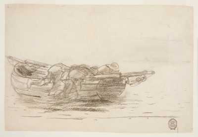 Vissers klimmen over boorden, Cullercoats, Engeland door Winslow Homer