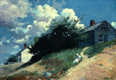 Huizen op een Heuvel, 1879 door Winslow Homer