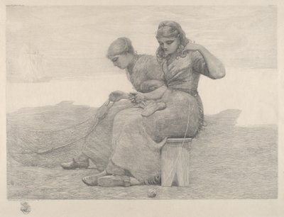Netten repareren door Winslow Homer
