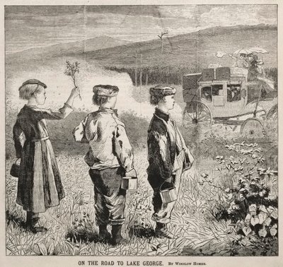 Op de weg naar Lake George door Winslow Homer
