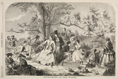 Picknicken in het Bos door Winslow Homer