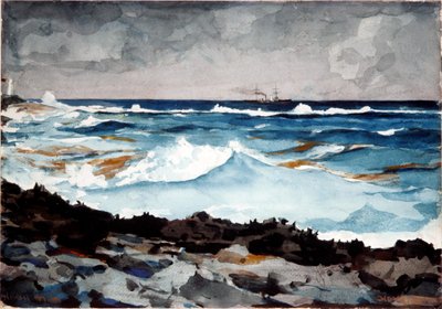 Kust en Branding, Nassau door Winslow Homer