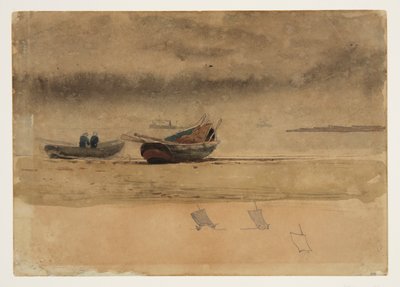 Achteraanzicht van Twee Roeiboten, Engeland door Winslow Homer