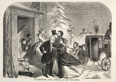 Thanksgiving - Aankomst bij het oude huis door Winslow Homer