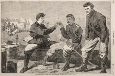 Thanksgiving Day in het leger - Na het diner: De wensbot, 1864 door Winslow Homer
