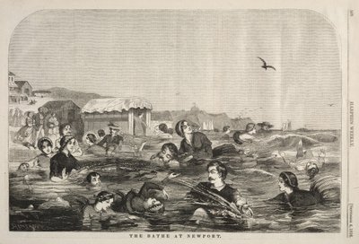 De baden in Newport, 1858 door Winslow Homer