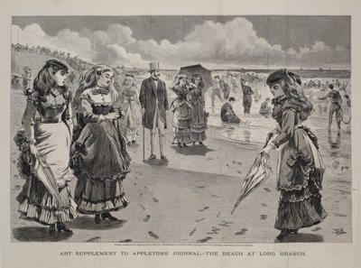 Het strand van Long Branch, gepubliceerd als een kunstbijlage bij Appleton