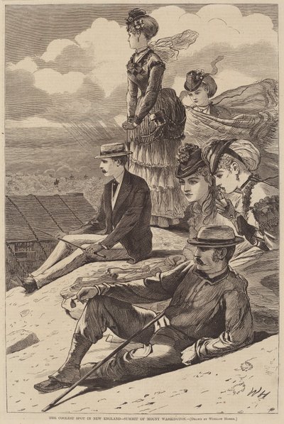 De koelste plek in New England - Top van Mount Washington door Winslow Homer