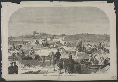 De rit in Central Park, New York, september 1860 door Winslow Homer