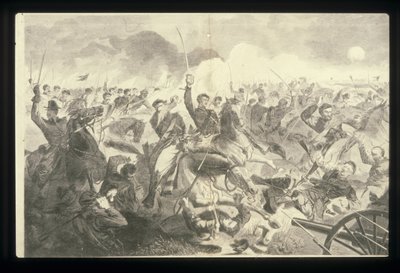 De oorlog voor de Unie 1862 - Een cavalerieaanval door Winslow Homer