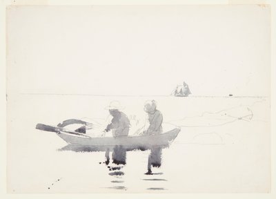 Twee Figuren in een Roeiboot door Winslow Homer