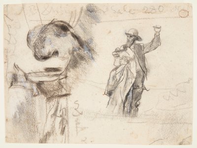 Twee Studies van een Matroos met Opgeheven Arm door Winslow Homer
