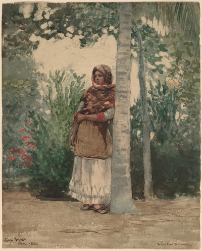 Onder een Palmboom door Winslow Homer