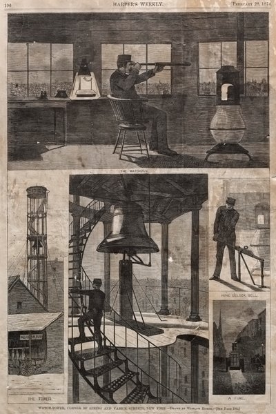 Wachttoren, Hoek van Spring en Varick Streets, New York door Winslow Homer