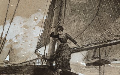 Zeilmeisje, 1880 door Winslow Homer