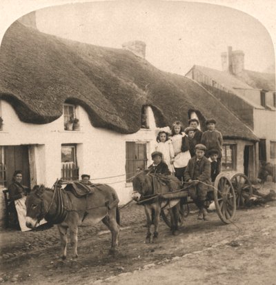 Pittoresk leven en gebruiken van een Iers dorp, Ierland, 1901 door Works and Sun Sculpture Studios