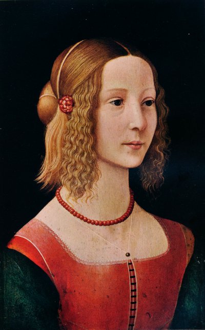 Portret van een meisje, 1490 door Workshop of Domenico Ghirlandaio