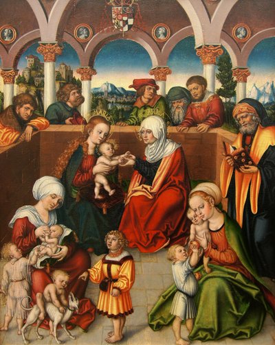 Duits: Heilige Sippe De heilige verwantschap door workshop of Lucas Cranach the Elder