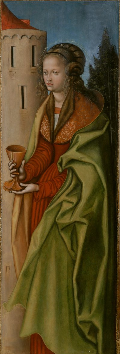Duits: Hl. Barbara St Barbara door workshop of Lucas Cranach the Elder