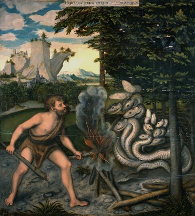 Hercules en de Hydra door workshop of Lucas Cranach the Elder