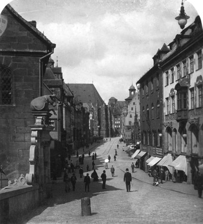 De Fleischbrucke Vleesbrug, Neurenberg, Duitsland, ca. 1900s door Wurthle and Sons