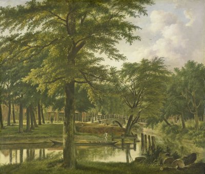 Gezicht op de Nieuwe Gracht bij het Bolwerk, Haarlem door Wybrand Hendriks (signed by artist)