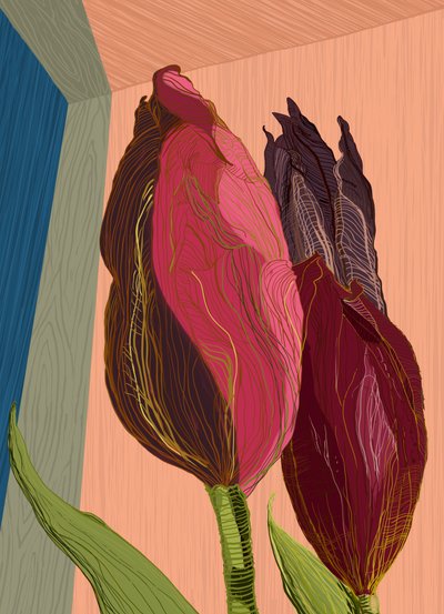 Levendige, moderne tulpen door XHOZUCAN