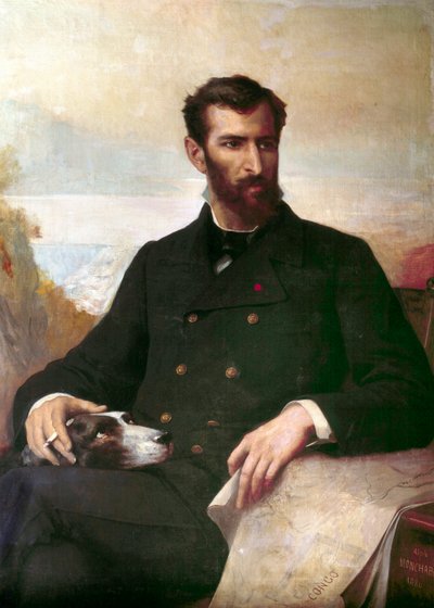 Portret van Pierre Savorgnan de Brazza door Xavier Alphonse Monchablon