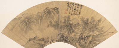 Landschap met figuur door Xie Shichen
