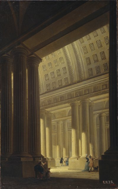 Het interne uitzicht van een tempel. Een Dorische vestibule, 1781 door Yakov Gerasimovich Farafontyev