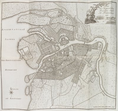 Kaart van Sint-Petersburg, 1790 door Yefim Maximovich Khudyakov