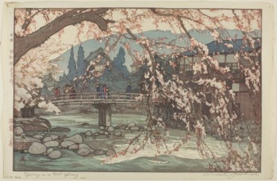 Een spa in de lente door Yoshida Hiroshi