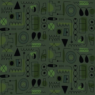 Naadloos patroon, 2018 (vectorafbeelding) door Yulia Drobova