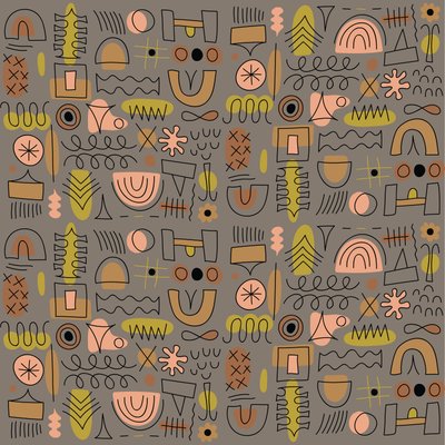 Naadloos patroon, 2018 (vectorafbeelding) door Yulia Drobova