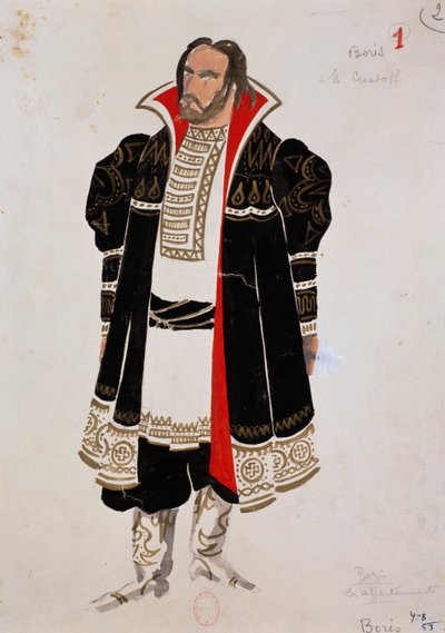 Kostuum voor het personage Boris in Boris Godunov van Modest Moessorgski door Yves Bonnat
