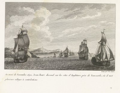 Jan Bart voor de Engelse kust bij Newcastle, 1692 door Yves Marie Le Gouaz