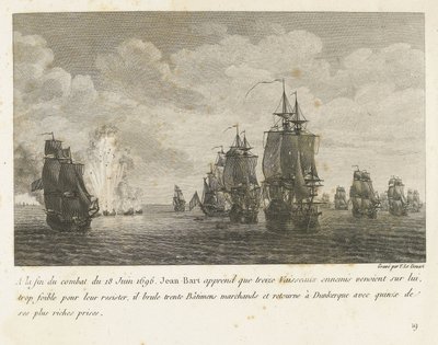 Treffen tussen een vloot onder Jan Bart en een Hollandse vloot, 1696 door Yves Marie Le Gouaz