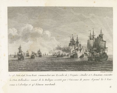 Treffen tussen een vloot onder Jan Bart en een Hollandse vloot, 1696 door Yves Marie Le Gouaz