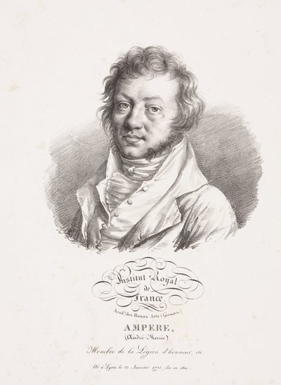 Andre-Marie Ampere, Franse natuurkundige en wiskundige, ca. 1820 door Frederick (attr. to) Barnard