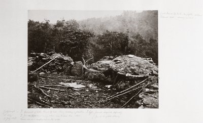 Borstweringen op Little Round Top Hill, Gettysburg, Pennsylvania, juli 1863 door Ferdinand Georg Waldmuller