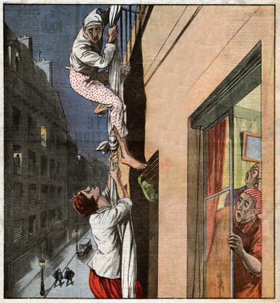 Inbraak in Parijs door Ferdinand Georg Waldmuller