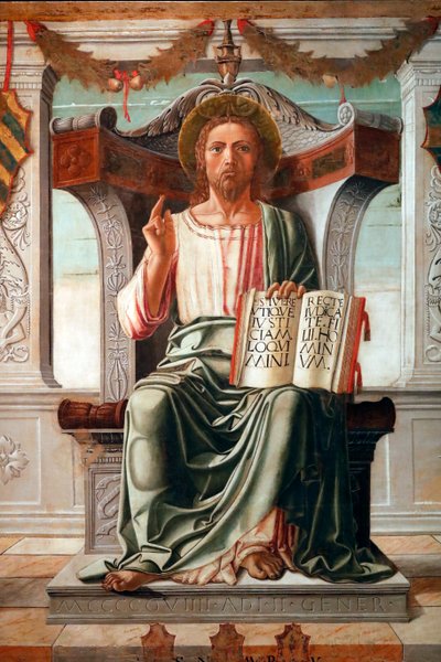 Christus zegent, Redder van de wereld door Maestro del Cattaver door . .
