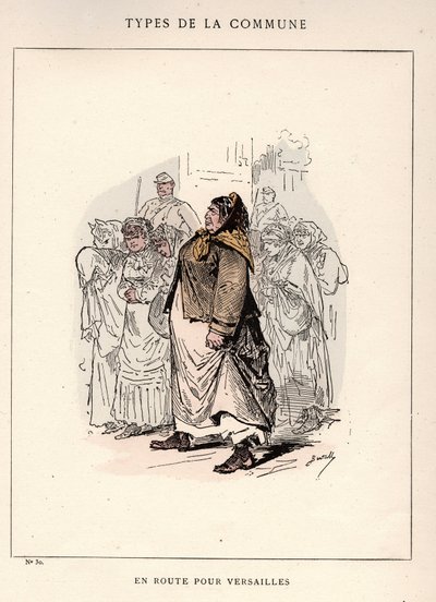 Commune van Parijs: kostuum door EN ROAD POUR VERSAILLES (30) in Les Communeux door Frederick (attr. to) Barnard