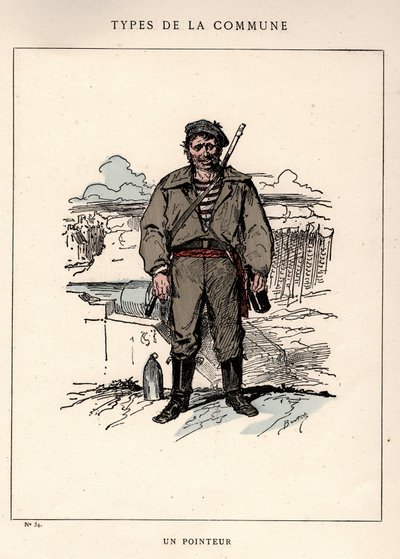 Commune van Parijs: kostuum door UN POINTOR (34) in Les Communeux door Frederick (attr. to) Barnard