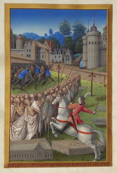 Les Très Riches Heures du duc de Berry, Folio 90v - De Ruiter van de Dood door Unbekannt 2321