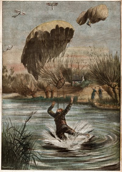 Duitse parachutist in de Eerste Wereldoorlog door Ferdinand Georg Waldmuller