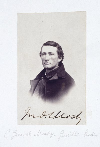 Portret van generaal Mosby, leider van de Zuidelijke guerrilla, ca. 1863 door Frederick (attr. to) Barnard