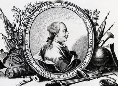 Portret van Karl Joseph von Firmian, Oostenrijkse politicus, gravure door William Walcutt