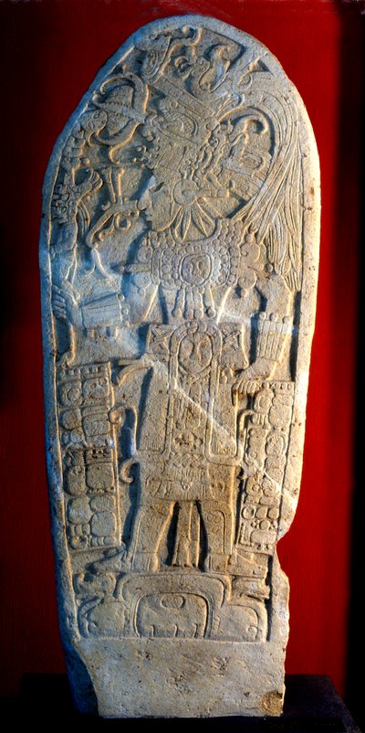 Stèle 4 uit Machaquila, Peten, Guatemala, Late Klassieke periode, 6 mei 820 AD door Hippolyte Lalaise Devéria